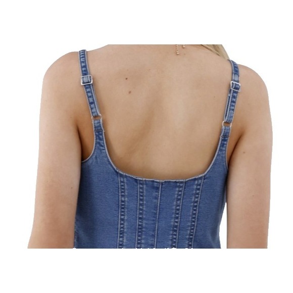 No Boundaries Womens Denim Mini Casual Summer Jean Dress Medium Wash Size M - Picture 5 of 7